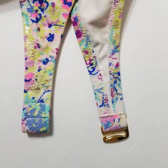 Victoria's Secret bikini top 32C strapless bandeau colorful floral ruched beach - Picture 13 of 14